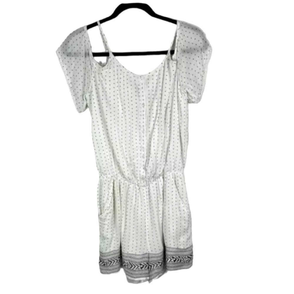 IKKS We Are Young French White Lightweight Romper Lined Elastic Waist Size Large
